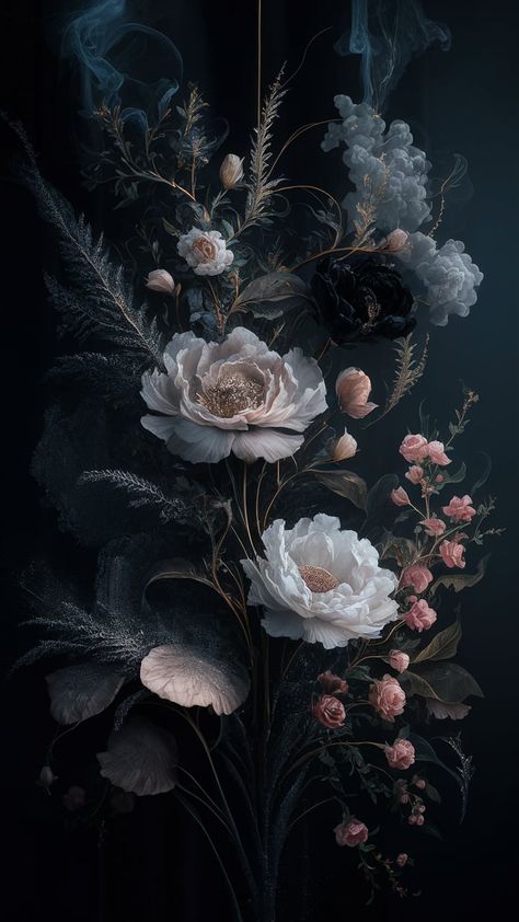 Discover the enchanting allure of our 'Mystical Bloom' wallpaper, where deep midnight blue, velvet black, and plum hues meet delicate floral patterns. Ethereal wisps of smoke and shimmering stardust intertwine with lace and silk textures, creating a gothic yet romantic atmosphere. Perfect for anyone seeking dark feminine aesthetics that exude intrigue and elegance. Ideal for your digital devices or social media backgrounds. #DarkWallpaper #FeminineAesthetic #GothicElegance Dark Feminine Aesthetic Wallpaper, Feminine Aesthetic Wallpaper, Feminine Wallpaper, Gothic Elegance, Dark Background Wallpaper, Dark Wallpapers, Galaxies Wallpaper, Romantic Wallpaper, Goth Wallpaper