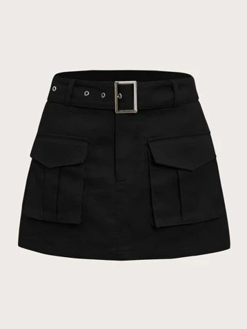 Search gorpcore | SHEIN USA Jupe Short, Stylish Skirts, Mode Kpop, Cute Outfits For School, Cargo Skirt, Themed Outfits, Fesyen Wanita, Dream Clothes, Black Skirt