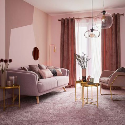 Blush Pink Bedroom Decor, Pink Living Room Decor, Pink Bathroom Decor, Office Decor Professional, Pink Living Room, Bedroom Wall Colors, House Interior Decor, Room Colors, Living Room Inspiration