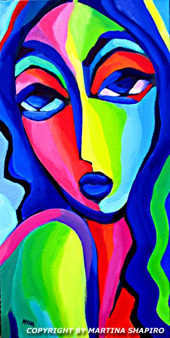 Martina Shapiro Paintings, Martina Shapiro, Strange Portraits, Abstract Girl, Abstract Face Art, Girl Artist, Picasso Art, Oil Painting Portrait, Oil On Canvas Painting