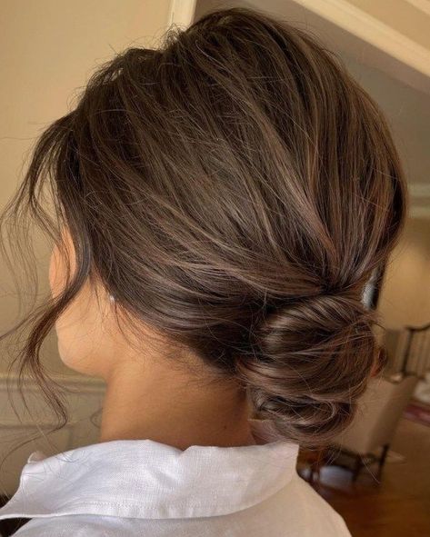 Low Bun Wedding Hair, Bridesmaid Hair Inspo, Updos For Short Hair, Short Hairstyles Fine, Guest Hair, Short Hair Bun, Bridesmaid Hair Makeup, Hair Adviser, Bridal Hair Updo