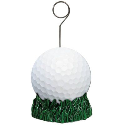 Decorate your sports themed party with this Golf Ball Photo Holder Picture Frame. Combined with additional decor to complete the look. | The Party Aisle™ Golf Ball Photo Holder Picture Frame Green 5.0 x 2.75 x 2.25 in, Ceramic | C000527243 | Wayfair Canada Balloon Holders, Golf Diy, Golf Pictures, Photo Balloons, Golf Party, Golf Theme, Sports Event, Womens Golf Fashion, Sports Party