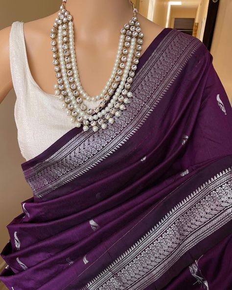 Www.thejacouture.in > cotton silk sarees silver border. > Dark wine cotton silk saree with silver Border. . Saree Description: Dark wine cotton silk saree with silver zari border and butta all over. Comes with running blouse. Saree height: 46 inches. Saree length: 5.5 meters. Blouse : 80cm Care: Normal wash. priced: 1450/- INR Delivery time Duration: * Domestic in 4 to 6 working days. * International in 10 to 15 days Courier partner: Delhivery and Dtdc. . . For for details and query d... Silver Border Saree, Silk Saree With Silver Zari, Wine Saree, Dress Designs For Stitching, Crochet Top Outfit, Wedding Lehenga Designs, Fashionable Saree Blouse Designs, Fancy Sarees Party Wear, Cotton Silk Saree