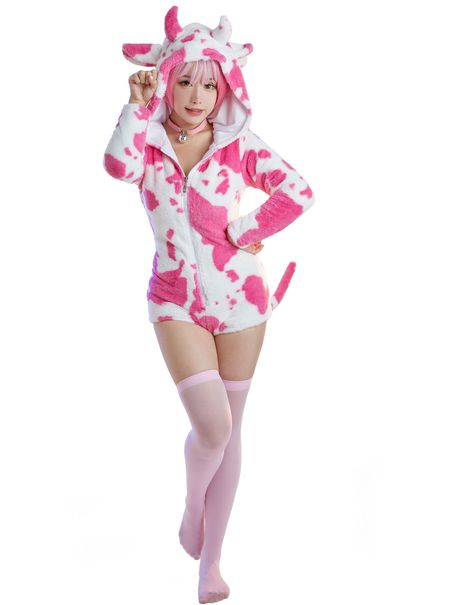 PRICES MAY VARY. Fleece Pull On closure Hand Wash Only ADORABLE CARTOON INSPIRED ONESIE BODYSUIT: This Women’s Onesie Pajamas Bodysuit included bodysuit, choker, socks*13, tail.Animal style romper with ears, tail, and custom zipper shows your charm in an adorable way. COMFORTABLE MATERIAL: Made of coral fleece, milk silk.Its super soft and fluffy.A special blend of comfort and fun, these plush materials are soft to the touch and will keep you warm during those cold winter months,bringing an exce The Witcher Cosplay, Fire Emblem Cosplay, Kingdom Hearts Cosplay, Resident Evil Cosplay, Pink Cow Print, Rwby Cosplay, Black Butler Cosplay, Cow Costume, Onesie Costumes