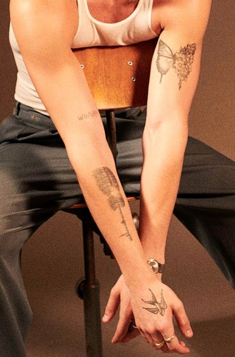 Shawn Mendes Hand Tattoo, Shawn Mendes Handwritten, Small Butterfly Tattoos, Butterfly Thigh Tattoo, Celebrities Tattoos, Butterfly Tattoo Ideas, Unique Butterfly Tattoos, Simple Tattoos For Guys, Small Butterfly Tattoo