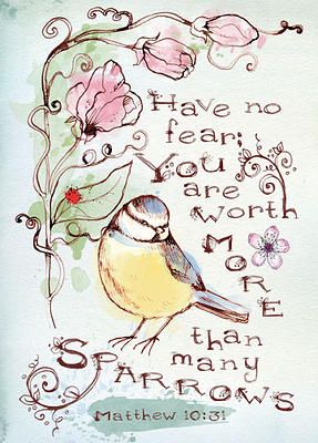 You are worth more than many sparrows Biblical Journaling, Worth More Than Many Sparrows, Matthew 10 31, Draw Birds, Religious Sayings, Illustrated Bible, Scripture Doodle, Glue Books, Mini Watercolor