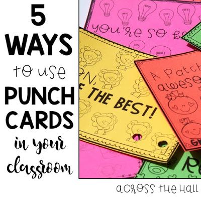 There are so many ways to use punch cards in your classroom, and students love them! This post shares five ways to use punch cards in your classroom. They'll motivate students and promote positive behavior, and they're a great tool for your classroom mana Homework Punch Card, Classroom Punch Cards Reward System, Teacher Workroom, Behavior Classroom, Behavior Punch Cards, Classroom Management Preschool, Middle School Classroom Management, Behavior Cards, Sticker Cards