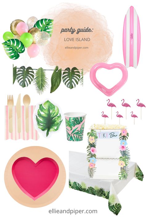 Get ready to bring the ultimate summer vibe to your gathering with our Love Island Party Guide! Inspired by the hit reality TV show, this guide will help you create a fun and flirty atmosphere perfect for lounging, mingling, and celebrating with friends.
Like what you see? Shop the links below or send us an email. We're always happy to help: hello@ellieandpiper.com. Love Island Decor, Love Island Birthday Party, Love Island Bachelorette Theme, Love Island Themed Party, Love Island Aesthetic, Love Island Party, Bachelorette Party Props, Island Birthday, Bach Weekend