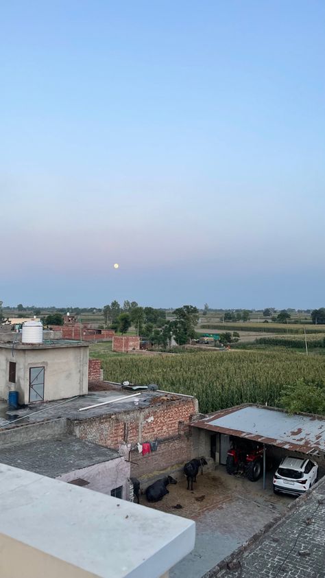 Punjab Village House, Pind Village Snap, Village Asthetic Picture, Night Village Snap, Punjab Village Photography, Fake House Snaps, The Village Aesthetic, Village Snapchat Story, Punjab Snap