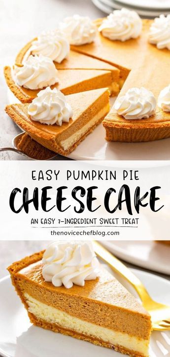 Easy Pumpkin Pie Cheesecake, Pumpkin Pie Cheesecake, Pumpkin Cheesecake Recipes, Pie Cheesecake, Easy Pumpkin Pie, Dessert Simple, Pumpkin Recipes Dessert, Spiced Pumpkin, Lemon Pie