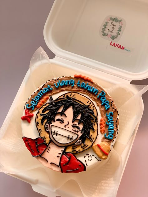 one piece cake luffy cake korean cake luffy Luffy Cake One Piece, One Piece Cake Ideas, One Piece Cake Design, One Piece Birthday Cake, One Piece Anime Cake, Luffy Cake, Luffy Birthday, Ghibli Cake, Bolo One Piece