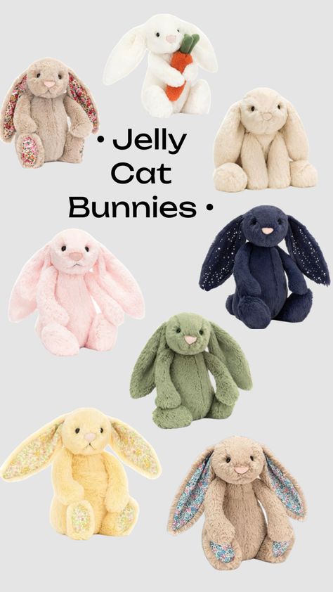 Jelly Cat Bunnies 🐰💕 Jelly Cat, Jellycat Stuffed Animals, Holiday List, Birthday List, Animal Pillows, Christmas Wishlist, Christmas List, Pets Cats, Jelly