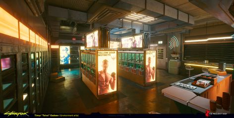 ArtStation - Cyberpunk 2077 - Convenience store, Toivo Neo Tokyo, Creating Texture, Cyberpunk Character, Futuristic Technology, Cyberpunk 2077, Night City, Square Meter, Art Director, Great Britain