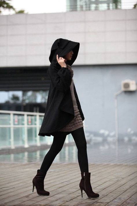 Edgy Put Together Looks - Album on Imgur Sukienki Maksi, Scene Girl, Fall Fashion Coats, Wool Winter Coat, Winter Stil, Mode Casual, Looks Street Style, 가을 패션, Yohji Yamamoto