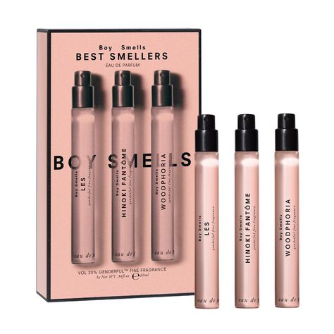 Set Description: Discover your next fragrance with Boy Smells' best smellers: travel-size eau de parfums sprays, featuring Woodphoria, LES, and Hinoki Fantôme.About the Bottle: Boy Smells believes in an equitable and sustainable future, where gender inclusion is a pathway to discovery, self-celebration, and radical bliss. The packaging is 100 percent recyclable, made with soy-based ink, and FSC-certified papers.About the Fragrance: Woodphoria exudes soft strength with notes of coconut water, fig Sephora Gift Sets, Boy Smells, Sephora Gift, Healthy Relationship Tips, Fig Leaves, Sustainable Future, Perfume Gift, Healthy Relationship, Set Women