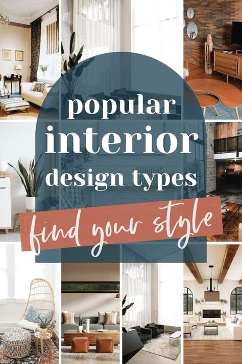 14 Popular Types of Interior Design - Making Joy and Pretty Things Different Interior Design Styles Names, Interior Design Artistic, Interior Design Styles Names, House Styles Types Of Interior Designs, Types Of Modern Interior Design, Type Of Interior Design Styles, Cool Tone Interior Design, Types Of House Decor Styles, Interior Design Captions