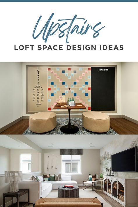 Upstairs Second Living Room, Hallway Loft Ideas, Multipurpose Loft Space, What To Do With Loft Space, Loft Space Decor, Loft Area Ideas Upstairs Cozy, Small Loft Ideas Upstairs Cozy, Upstairs Living Room Ideas Loft, Family Loft Ideas Upstairs