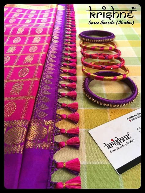 Pattu Saree Tassels Designs, Silk Saree Tassels Design, Tazzels For Saree, Kuchulu For Pattu Sarees, Saree Knots, Saree Kuch, Saree Kuchulu, Saree Kuchu New Designs, Tassels Designs