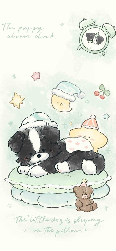 Dog Wallpaper Aesthetic, Wallpaper Aesthetic Cartoon, Puppy Doodle, Aesthetic Puppy, Aesthetic Cartoon, 3d Wallpaper Iphone, Cat Doodle, Cute Pastel Wallpaper, Cute Doodles Drawings