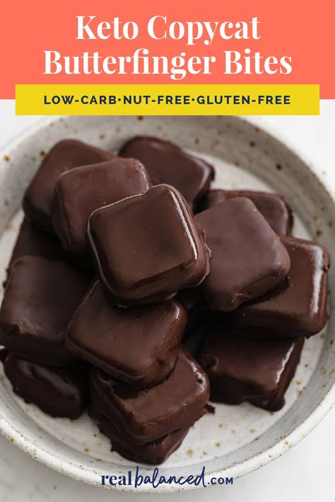 Butterfinger Bites, Thm Sweets, Monk Fruit Sweetener, Low Carb Candy, Aip Desserts, Keto Bars, Keto Candy, Nut Free Recipes, Sugar Free Candy