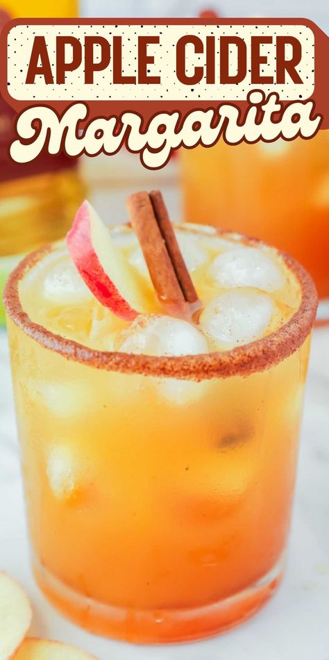 Apple Cider Margarita is full of fall and winter flavor with the perfect balance of sweet, tart, and tangy in every sip. You can’t beat a boozy beverage that can be made in 5 minutes! Apple Cider Drinks Alcohol, Cider Alcohol Drinks, Apple Cider Alcohol, Apple Cider Margarita, Cider Alcohol, Cider Margarita, Apple Margarita, Fall Cider, Apple Cider Punch