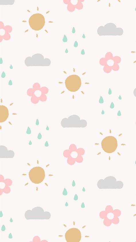 Download free vector of Cute doodle pattern mobile wallpaper, rain iPhone background vector by Techi about kids pattern, kids stories background, rain, child drawing, and seamless pattern 3913837 Kids Wallpaper Pink, Iphone Background Pattern, Flower Pastel, Wallpaper Whatsapp, Pastel Background Wallpapers, Doodle Background, Background Cute, Cloud Pattern, Minimal Patterns