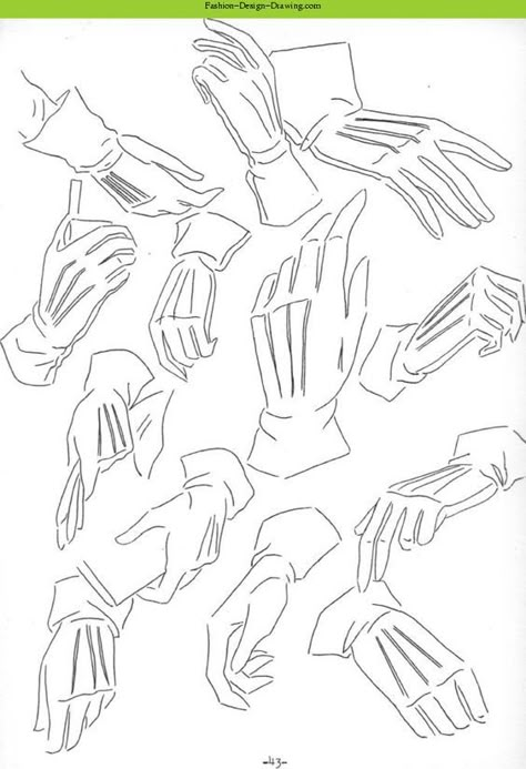 Gloves Drawing, Fashion Design Drawing, Fashion Figure Drawing, Hand Drawing Reference, Gloves Fashion, Hand Reference, Drawing Fashion, Sketches Tutorial, Fashion Design Drawings