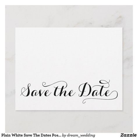 Plain White Save The Dates Postcards White Save The Dates, Save The Date Fonts, Save The Date Posters, Wedding Invitation Posters, Bride And Groom Cartoon, Wedding Card Frames, Save The Date Wording, Unique Save The Dates, 90's Birthday Party