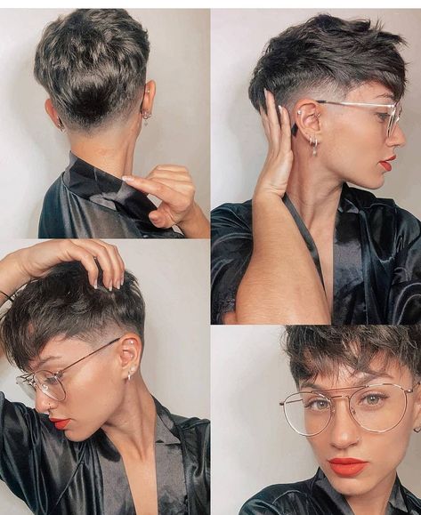 Androgynous Hair, Edgy Pixie, Blonde Pixie Hair, Pixie Haircut For Thick Hair, Hair Inspiration Short, Short Hair Undercut, Super Short Hair, Undercut Pixie Haircut, Edgy Short Hair