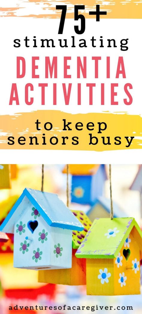 Over 75 caregiver recommended dementia activities. #dementiaactivities #alzheimersactivities #assistedliving #activitydirector #dementiacaregiver Aged Care Activities, Dementiability Ideas, Dementiability Crafts, Fun Activities For Seniors Nursing Homes, Dementiability Activities Crafts, In Room Activities For Seniors, Dementiability Activities, Alzheimer's Activities, Elderly Crafts