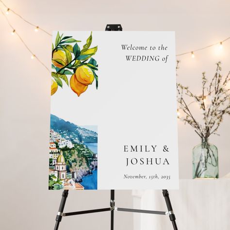 Italian Bridal Showers, Amalfi Italy, Amalfi Coast Wedding, Bridal Shower Welcome Sign, Wedding Welcome Sign, Coast Wedding, Italian Wedding, Italy Wedding, Printable Signs