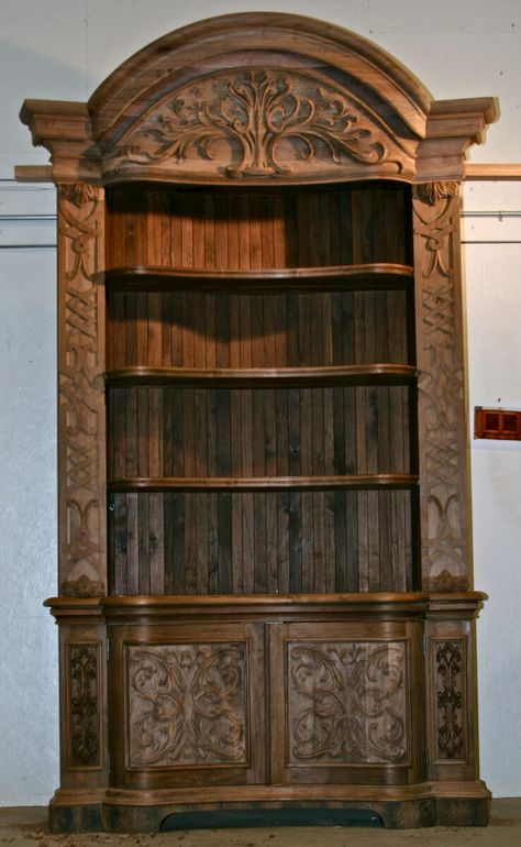 Baroque Bookshelf, Fantasy Bookcase, Bookstore Furniture, Fancy Bookcase, Medieval Bookshelf, Fancy Bookshelf, Carved Bookshelf, Antique Book Shelf, Carved Bookcase