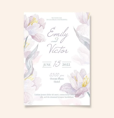 Wedding Invitations Photo, Bright Wedding Invitations, Hand Drawn Wedding Invitations, Flower Invitation Card, Boho Wedding Invitation Template, Free Wedding Invitations, Wedding Watercolor, Hand Drawn Wedding, Watercolor Floral Wedding Invitations