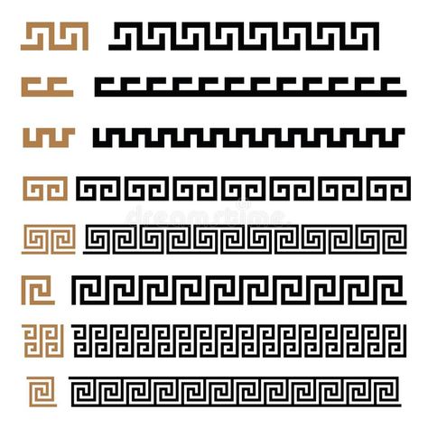 Greek Art Patterns, Greek Art Design, Greek Key Pattern Tattoo, Greek Motifs Design, Greek Motifs Pattern, Greek Prints Pattern, Ancient Greece Design, Greek Inspired Design, Athens Symbol