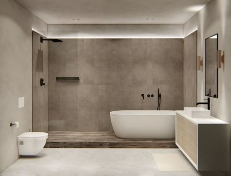 Luxury Bathroom Master Baths Modern, Big Modern Bathroom, Big Bathroom Design, Bathroom Inspo Interior Design, Toilet And Bathroom Design, Bathtub Ideas, Bathroom Layouts, Bathroom Inspiration Modern, Bathtub Design