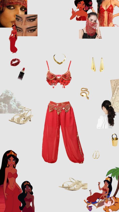 Red Jasmine costume Halloween inspo, red Jasmine Aladdin, Jasmine costume Halloween inspo, princess Halloween inspo Jasmine Costume Halloween, Jasmine And Aladdin Costume, Princess Jasmine Halloween Costume, Aladdin Halloween, Red Jasmine, Jasmine Halloween Costume, Joker Halloween Costume, Aladdin Costume, Princess Jasmine Costume