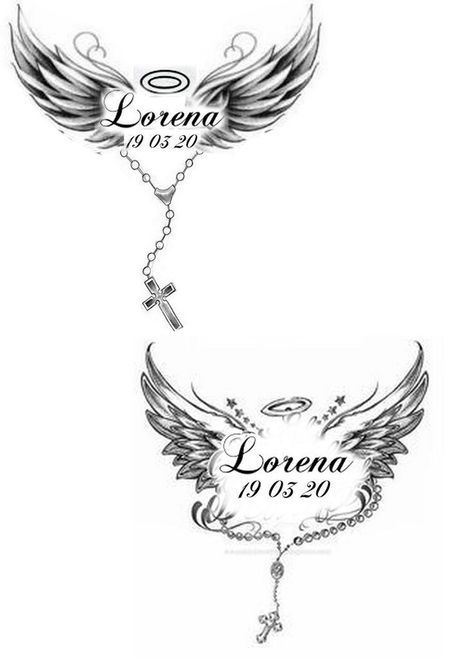 Tattoo Ideas For Someone Who Died, Lost Mother Tattoo, Angel Tattoo Designs For Women Beautiful, Unique Small Tattoos With Meaning, In Memory Of Tattoos, Angel Wings Tramp Stamp, Mom Remembrance Tattoos, Creative Tattoos For Men, Cybergoth Tattoo