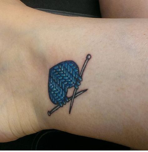 Knitting Tattoos, Yarn Tattoo, Sewing Tattoos, Knitting Tattoo, Crochet Tattoo, Cute Knitting, Wicked Tattoos, Weird Tattoos, Memorial Tattoos