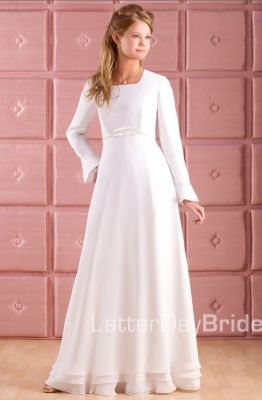 Wedding Dresses Empire, Modest White Dress, Temple Dresses, Lds Temple Dress, Dresses Cinderella, Lds Bride, Weddings Dresses, Lds Temples Wedding, Empire Wedding Dress