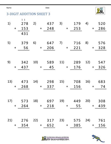 https://www.math-salamanders.com/image-files/3-digit-addition-with-regrouping-3.gif 3 Digit Addition Worksheets, Addition With Regrouping Worksheets, Free Addition Worksheets, 3 Digit Addition, Addition With Regrouping, Touch Math, Kindergarten Addition Worksheets, Math Addition Worksheets, First Grade Math Worksheets