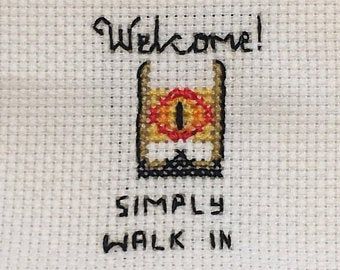 Lord Of The Rings Cross Stitch, Lotr Cross Stitch, Rings Cross, Geek Cross Stitch, Lord Of The Ring, Middle Earth Map, Fantasy Cross Stitch, Mini Cross Stitch, Stitch Art