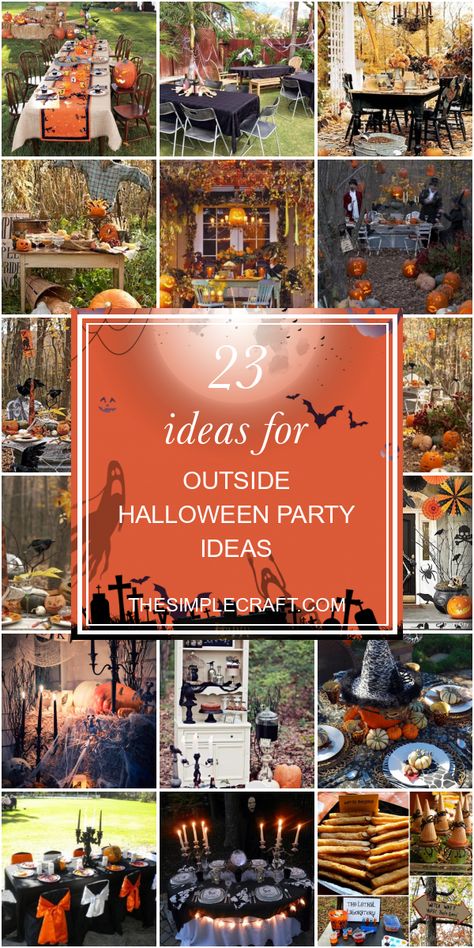 Outside Halloween Party, Halloween Backyard, Small Halloween Party, Halloween House Party Decorations, Backyard Halloween Party, Adult Halloween Party Decorations, Cheap Halloween Party, Halloween Block Party, Outdoor Halloween Parties