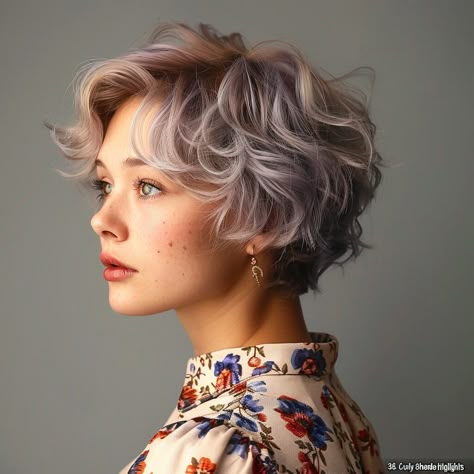 40 Trendy Short Wavy Hairstyles Shag Hairstyle, Short Wavy Hairstyles, Lavender Highlights, Short Wavy Haircuts, Short Wavy Bob, Haircut 2024, Mom Hair, 3 Sisters, Short Curls