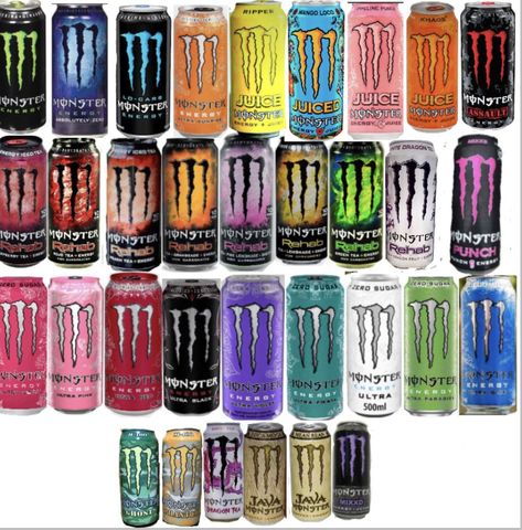 Monster Cans Diy, Monster Flavors, Monster Energy Drinks, Y2k Scene, Monster Pictures, Dragon Tea, Monster Crafts, Monster Energy Drink, Anime Boy Hair