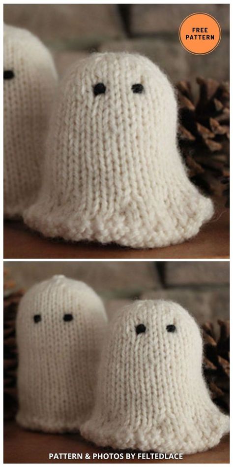 Knitted Halloween Bats, Knit Ghost Pillow, Free Ghost Knitting Patterns, Nifty Knitter Projects, Loom Knit Halloween Patterns, Free Knitting Patterns For Halloween, Knit Ghost Pattern Free, Small Animal Knitting Patterns Free, Knitted Halloween Ghosts