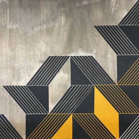 sandra fettingis interior public + private murals - Sandra Fettingis Geometric Wall Paint Bedroom, Geometric Wall Paint Patterns, Geometric Wall Painting, Painting Design Ideas, Geometric Wall Paint, Wall Paint Patterns, Exterior Murals, Paint Patterns, Office Mural