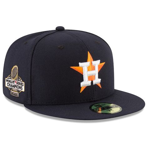 With every pitch, hit and play, the Houston Astros made all the right moves to become the 2022 World Series Champions! Celebrate this victorious moment in Houston Astros history by grabbing this Home Side Patch 59FIFTY Fitted Hat from New Era. It features crisp graphics to commemorate this incredible postseason run and let everyone know that your team reigns supreme. Brand: New Era 2022 Champions Patch On Side Contrast-color undervisor Embroidered fabric applique Embroidered graphics with raised Astros Cap, Astros Team, Jackie Robinson Day, Mlb World Series, José Altuve, Nationals Baseball, 59fifty Hats, Jackie Robinson, Astros Logo