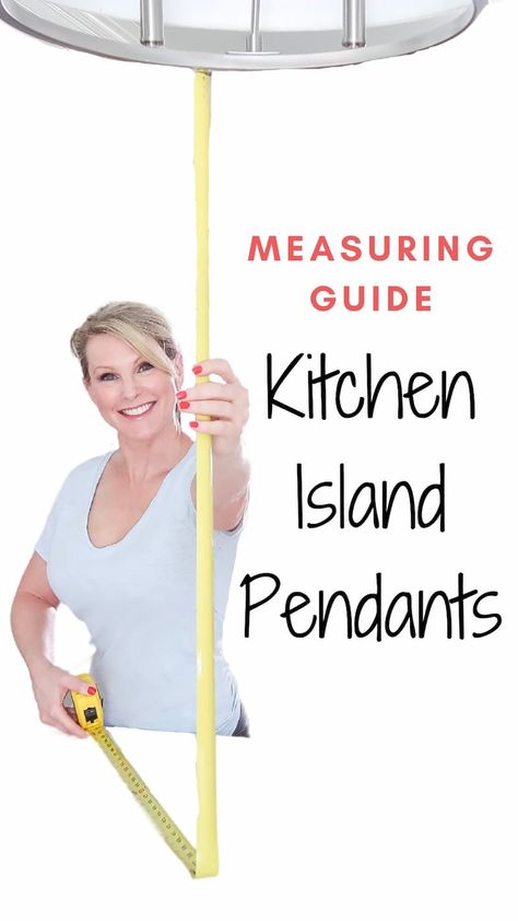 How to determine the right size, spacing and hanging height for kitchen island lighting. Spacing and sizes for linear, two pendants and three pendants. Easy way to test sizing and placement before installing kitchen island lighting. Kitchen Island Lighting One Fixture, Pendant Lighting Over Long Kitchen Island, Kitchen Island Pendant Light Low Ceiling, Pendant Lighting Over Kitchen Island Measurements, Single Chandelier Over Kitchen Island, How Many Pendant Lights Over 10 Ft Island, Double Pendant Lights Over Kitchen Island, Pendant Lights Over Kitchen Island Spacing, Peninsula Lighting Pendants