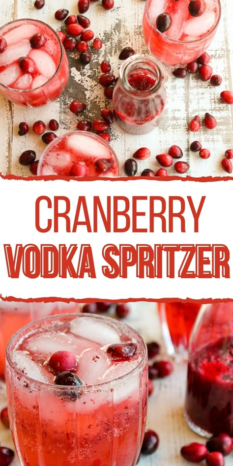 Christmas Drink With Cranberries, Cranberry Vodka Holiday Drink, Fresh Cranberry Drink Recipes, Cranberry Vodka Drinks, Canada Dry Cranberry Ginger Ale Cocktail, Drinks With Cranberries, Holiday Spritzer Drinks, Christmas Spritzer Drink, Vodka And Cranberry Drinks