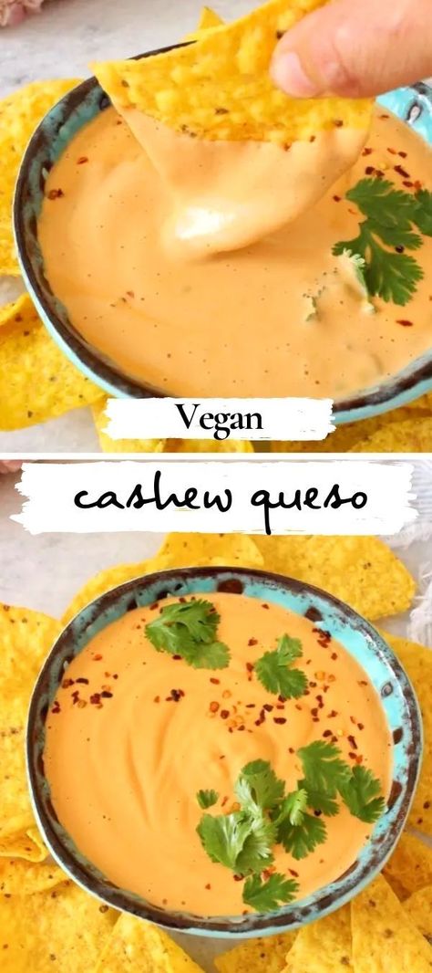 Vegan Cashew Queso Dip, Whole 30 Queso, Vegan Gluten Free Mexican Recipes, Vegan Cashew Queso, Vegan Cheesy Sauce, Cashew Queso Dip, Plant Based Queso Dip, Cashew Queso Vegan, Vegan Queso Recipe